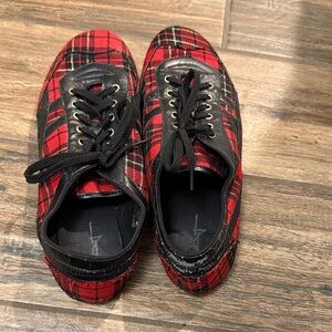 Forever 21 Red and Black Plaid Sneakers